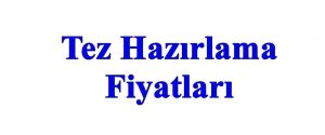 tez hazırlama fiyatı